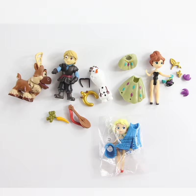5Pcs/Set Frozen Cute Assembly Elsa Anna Olaf Sven Kristoff Action Figure Toys Cake Decoration