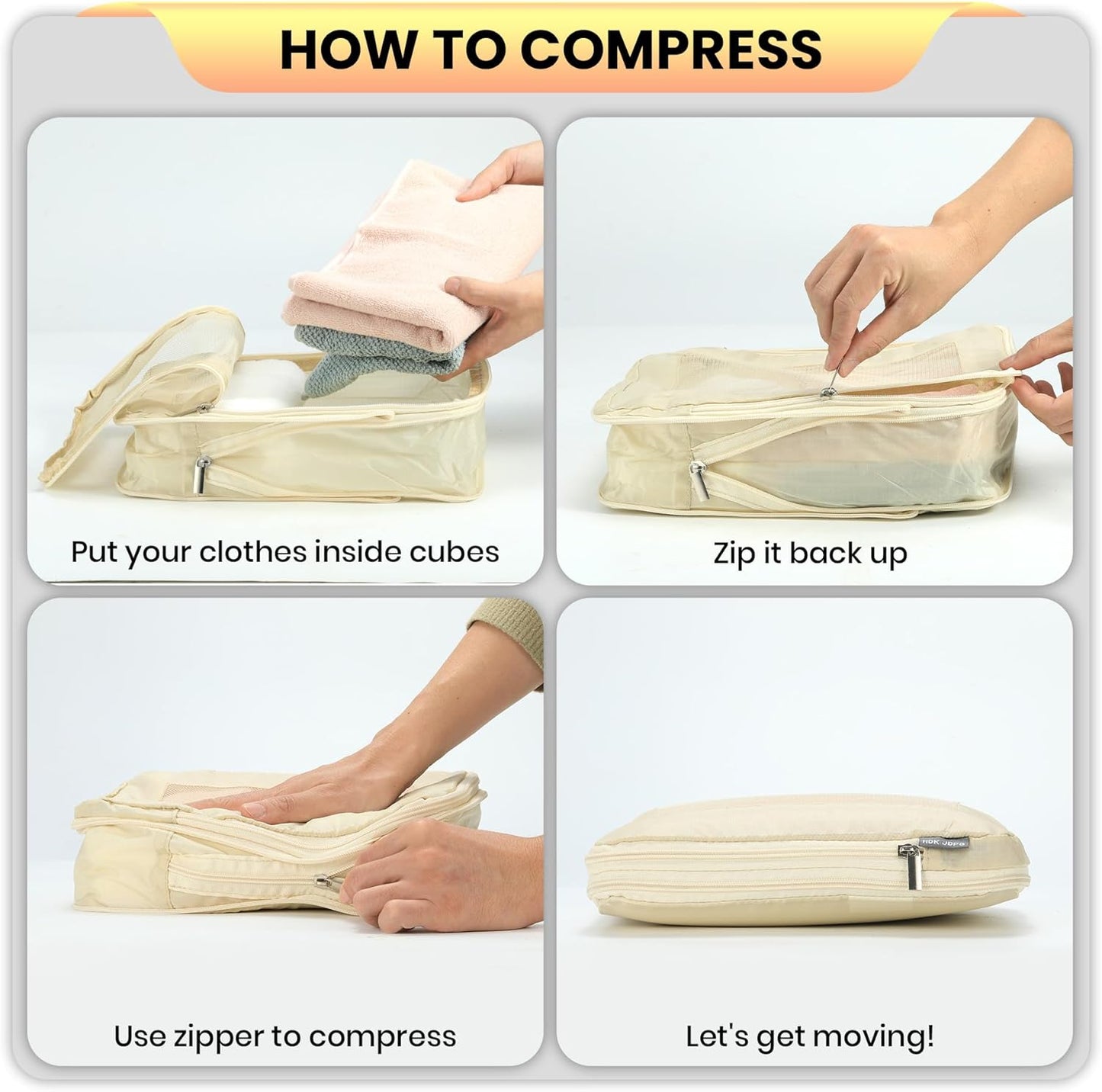 Ultralight Compression Packing Cubes Travel for Suitcases ,Compressible Mesh Pac
