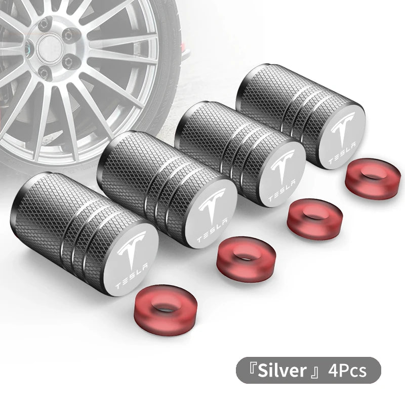 Aluminum Alloy Car Wheel Tire Valve Cap Tyre Rim Stem Cover for Model 3 Y S X Roadster