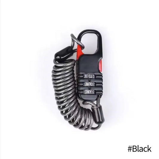 Bicycle Anti-Theft Motorcycle Three-Digit Password Combination Safety Rope Wire Rope Helmet Lock Multi-Purpose Safety Rope Lock