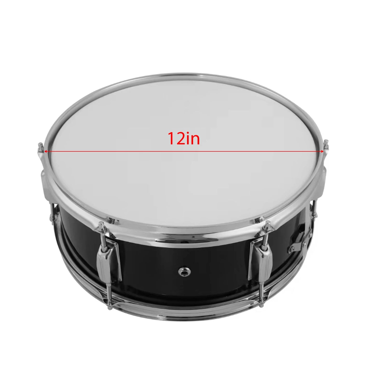 12Inch Snare Drum Portable Snare Drum Set with Drumsticks Shoulder Strap Drum Key Percussion Instrument for Students Beginners