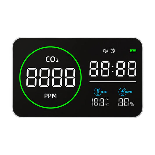 4 In1 WIFI Smart Air Quality Monitor CO2 PM2.5 Temperature Humidity Current Time Tester with Alarm Clock Carbon Dioxide Detector