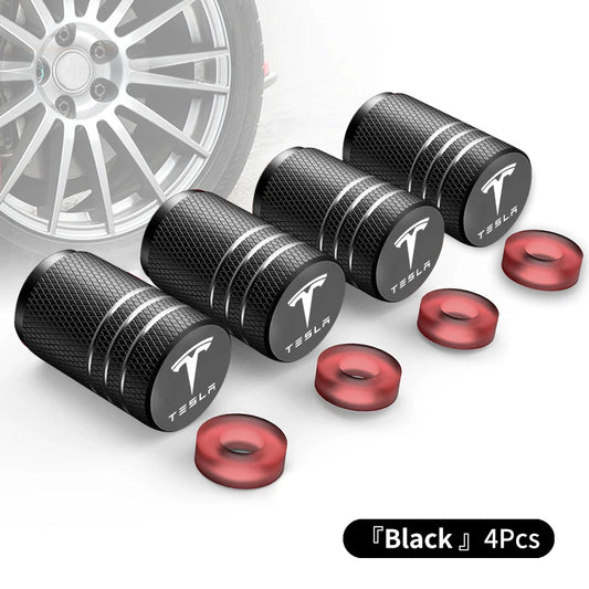 Aluminum Alloy Car Wheel Tire Valve Cap Tyre Rim Stem Cover for  Model 3 Y S X Roadster