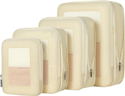 Ultralight Compression Packing Cubes Travel for Suitcases ，Compressible Mesh Pac