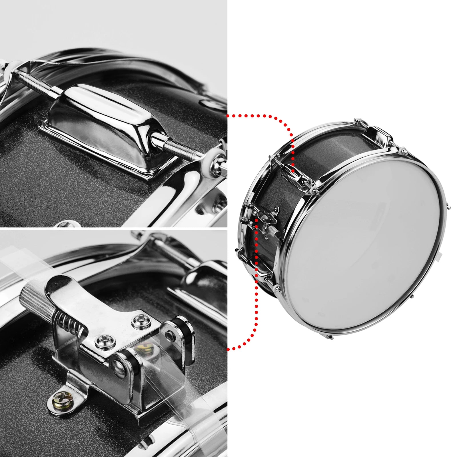 12Inch Snare Drum Portable Snare Drum Set with Drumsticks Shoulder Strap Drum Key Percussion Instrument for Students Beginners