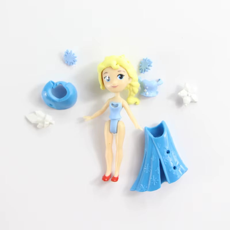 5Pcs/Set Frozen Cute Assembly Elsa Anna Olaf Sven Kristoff Action Figure Toys Cake Decoration